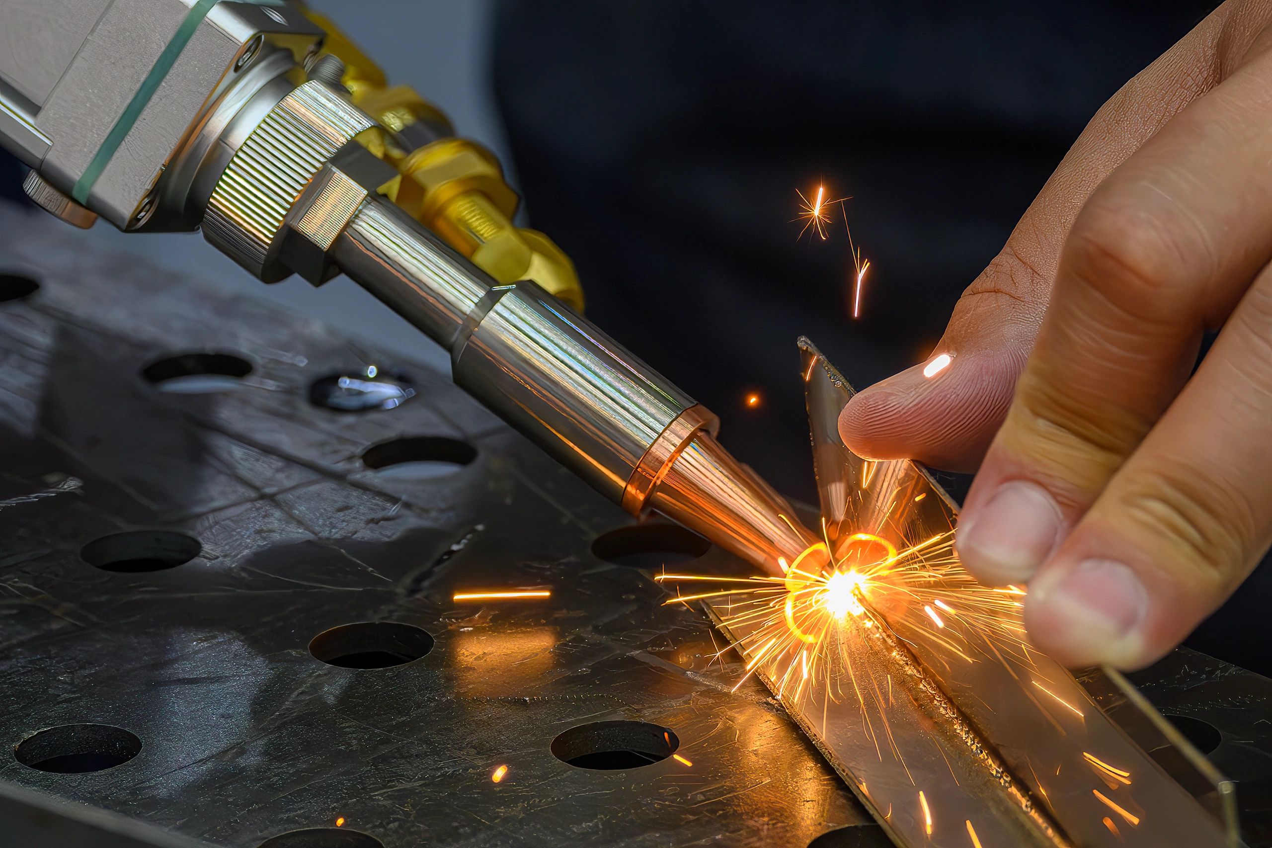 industrial welding closeup
