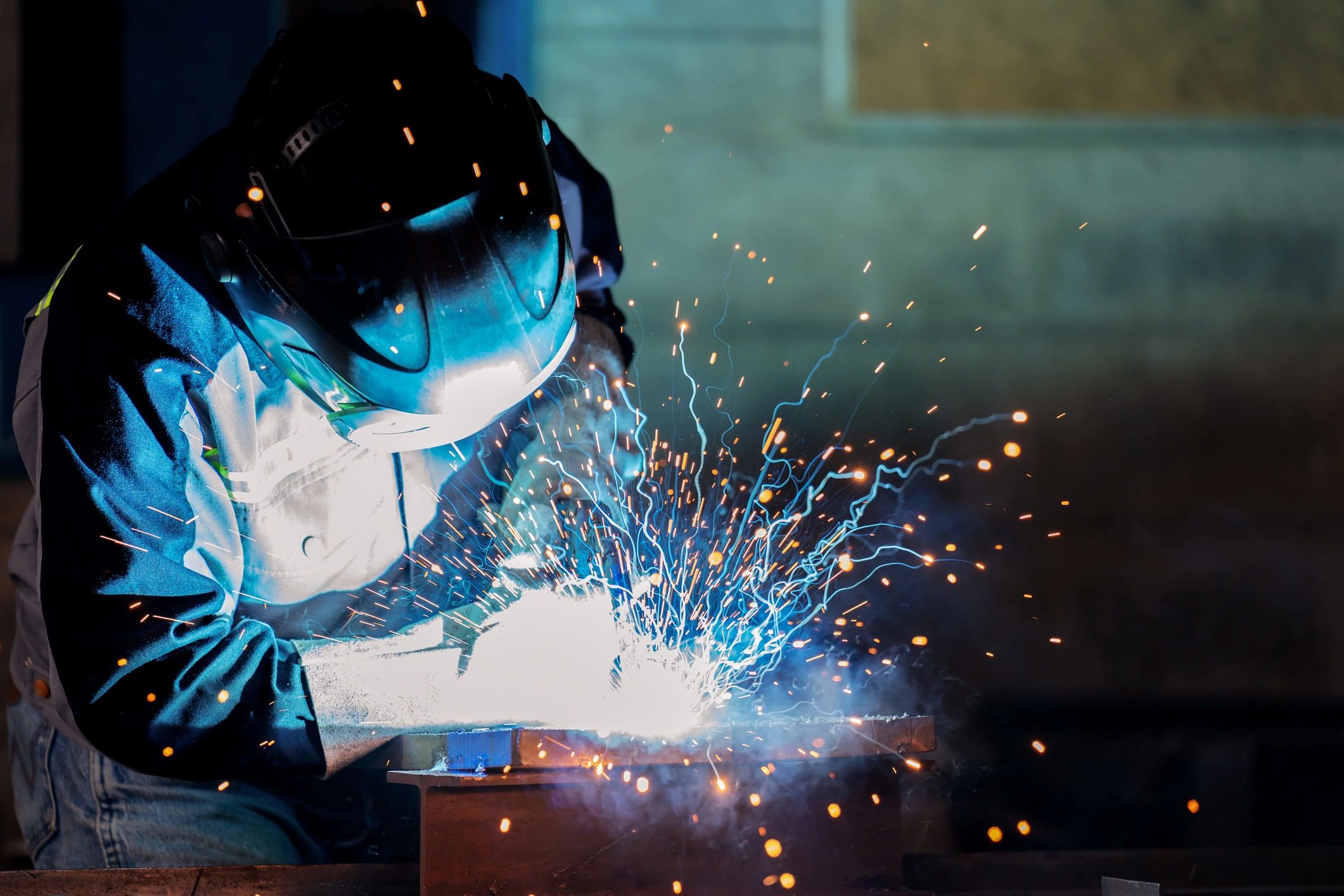 industrial welding closeup